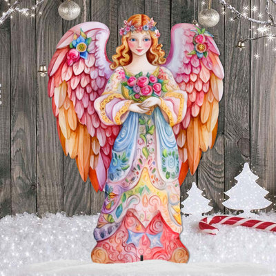 Designocracy Floral Angel Figurine | Wayfair Designocracy Floral Angel Figurine | Wayfair